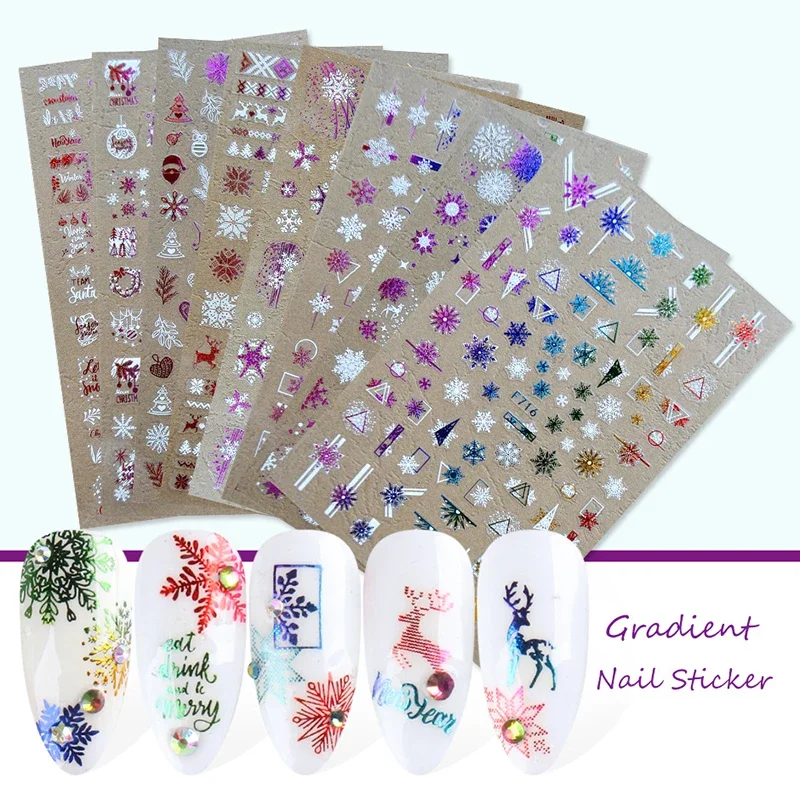 Nail Art Xmas Design - Xmas Nails Stickers Winter Santa Claus