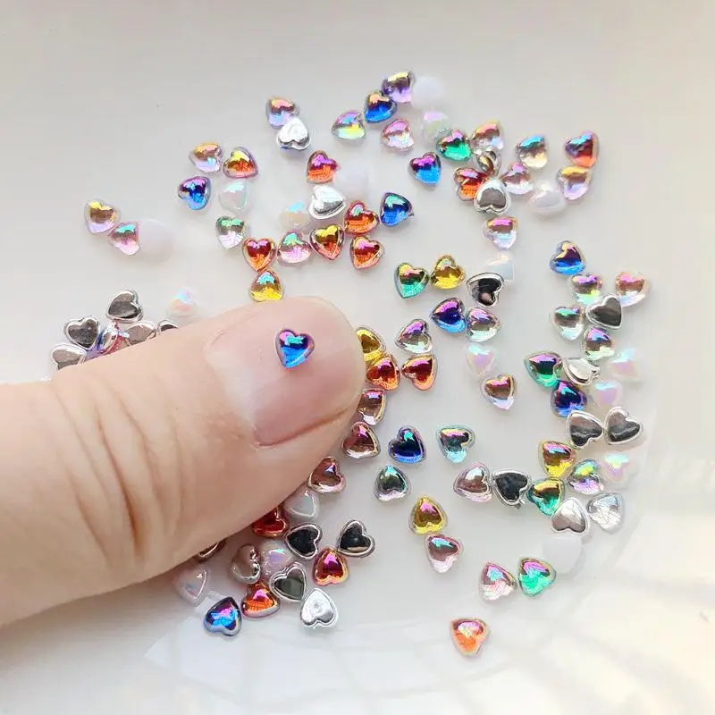 Nail Art Lotso - Glittering AB color Heart jewelry accessories