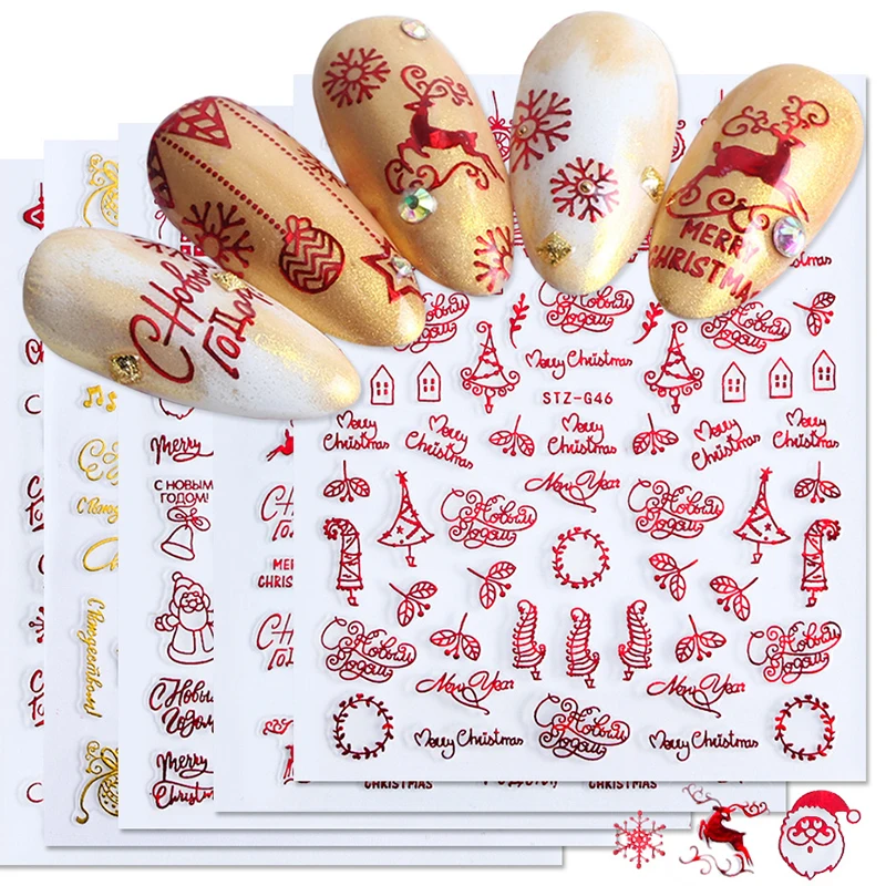 Christmas Nails Accesories Red - Nail Art Xmas Design ulasan dan harga