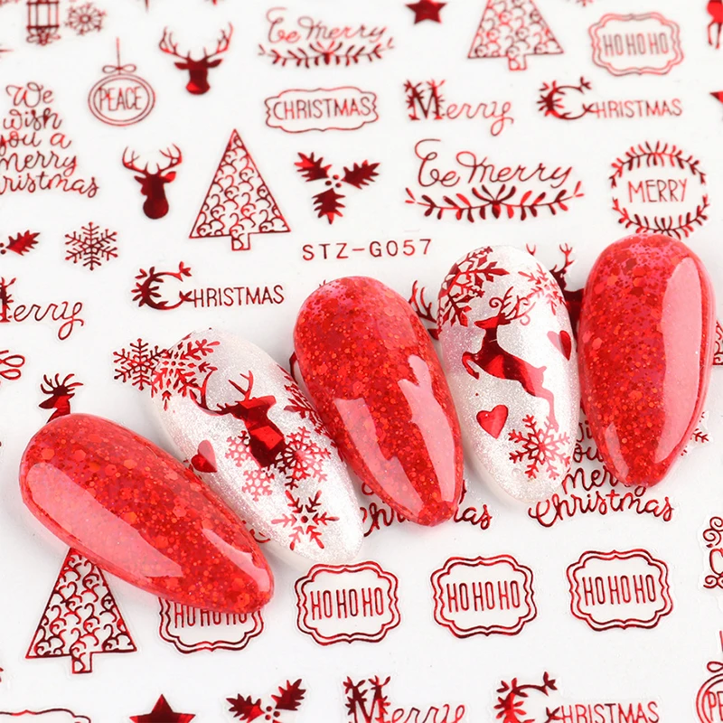 Christmas Nails Accesories Red - Nail Art Xmas Design ulasan dan harga