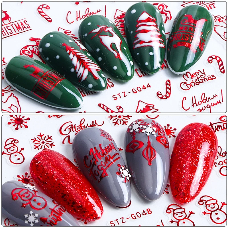Christmas Nails Accesories Red - Nail Art Xmas Design ulasan dan harga