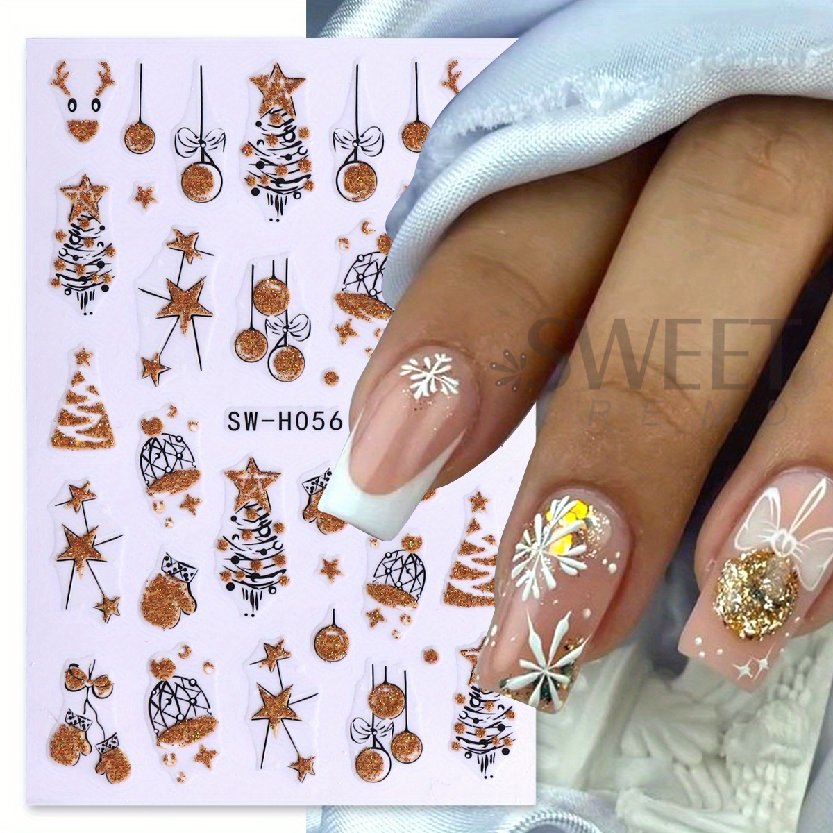 2 pcs Gorgeous Sparkly Christm - Nail Art Xmas Design ulasan dan harga