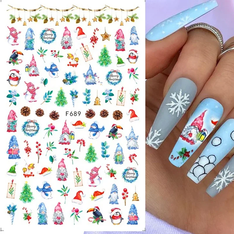 Xmas Nails Stickers Winter San - Nail Art Xmas Design ulasan dan harga