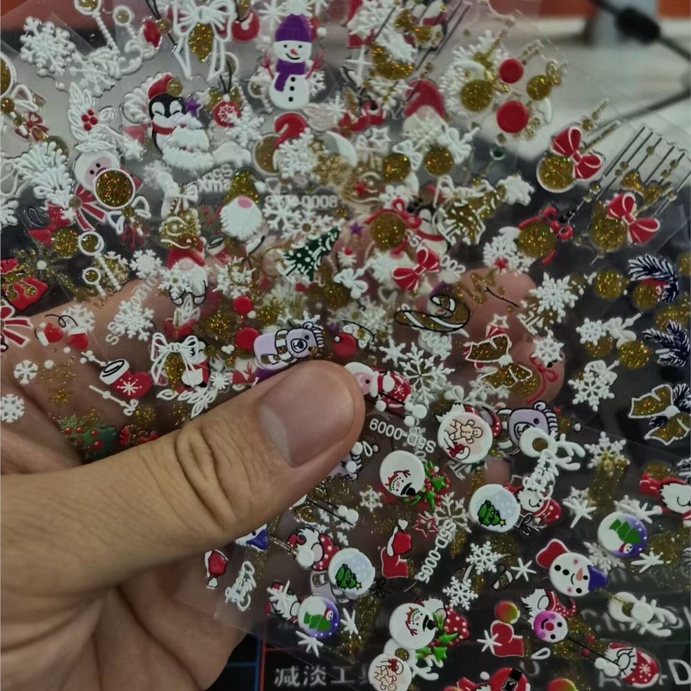 5D Glitter Christmas Embossed  - Nail Art Xmas 2025 ulasan dan harga