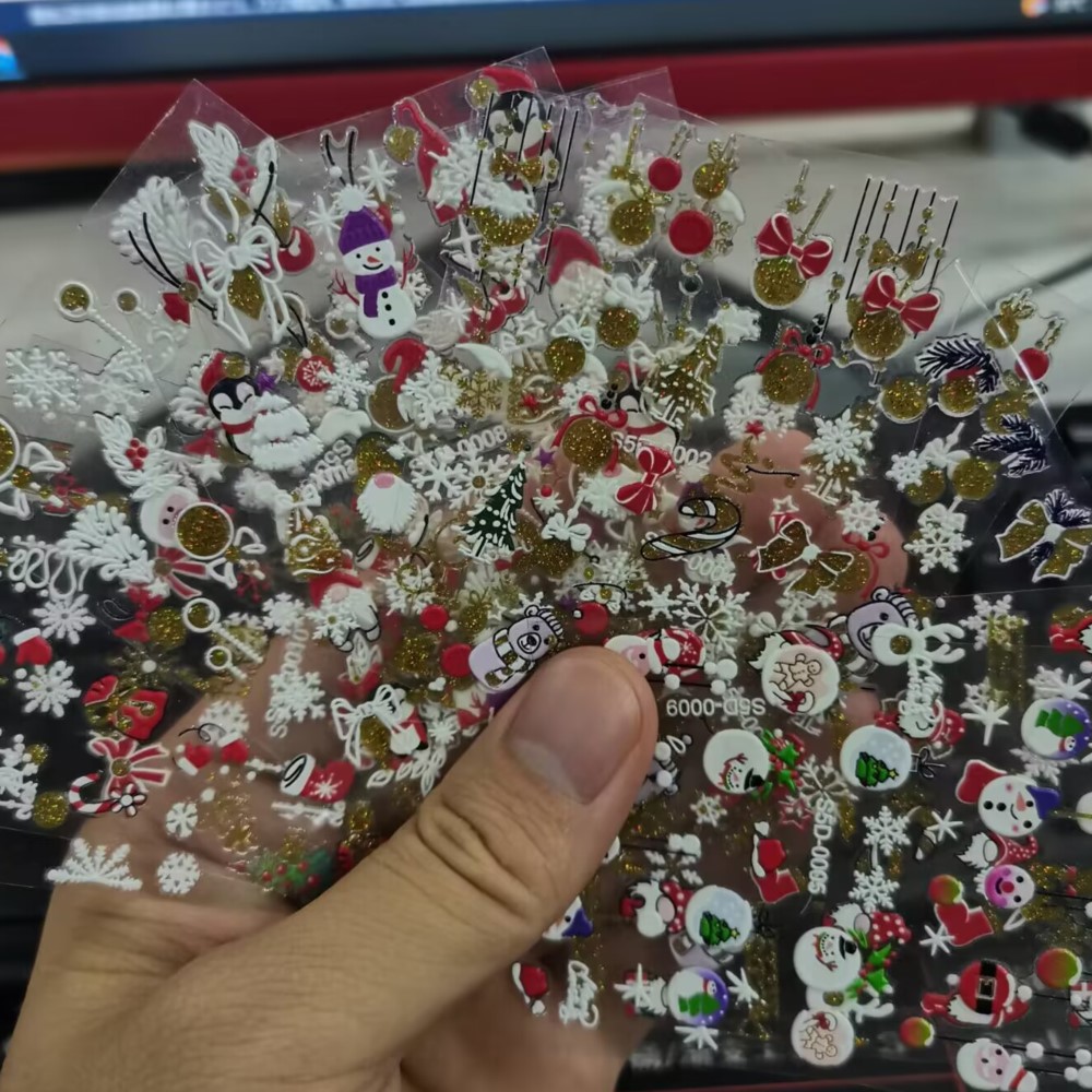 5D Glitter Christmas Embossed  - Nail Art Xmas 2025 ulasan dan harga