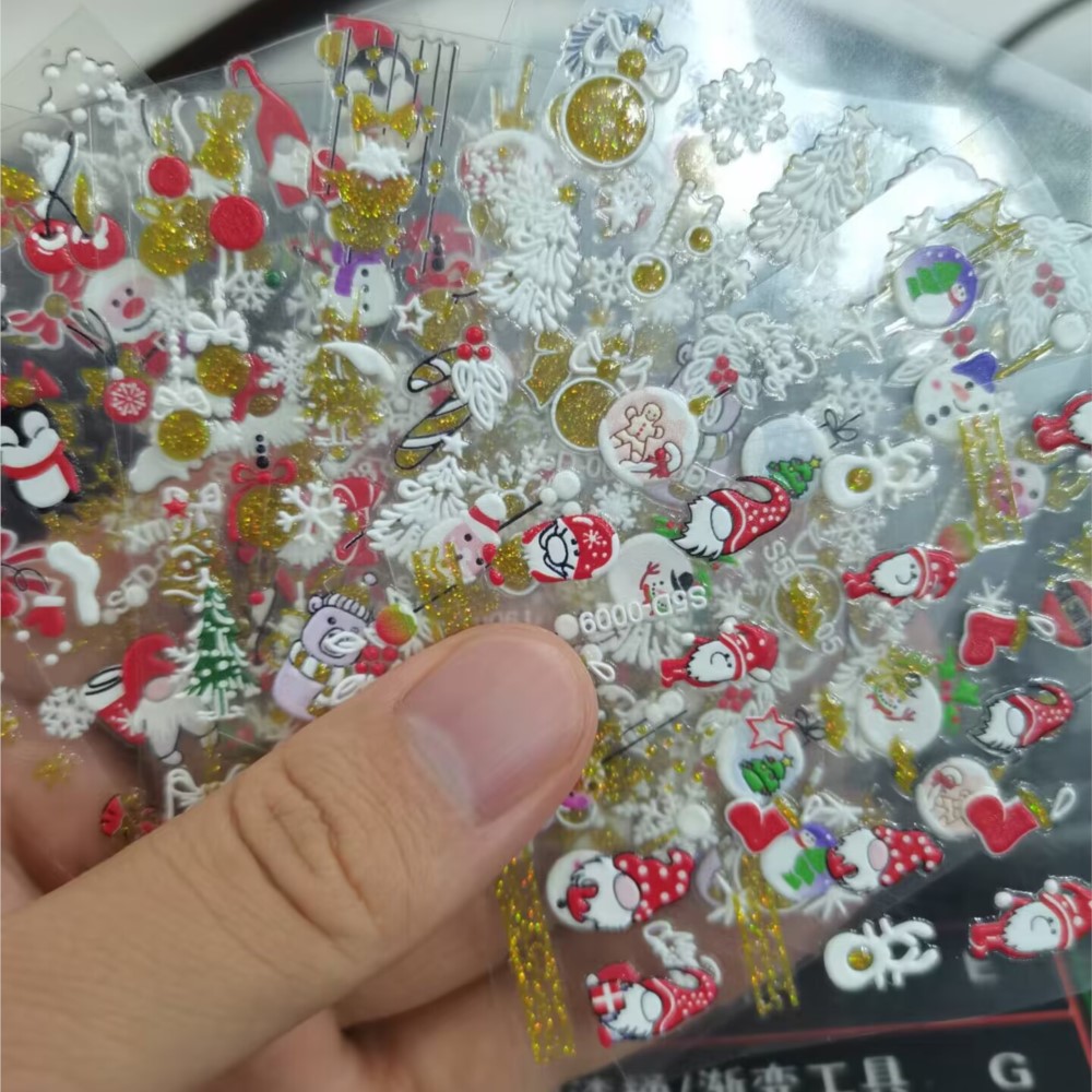 5D Glitter Christmas Embossed  - Nail Art Xmas 2025 ulasan dan harga