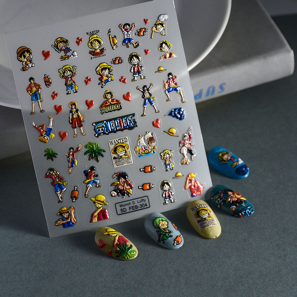 1PCS 5D One Piece Nail Sticker - Nail Art Zoro One Piece ulasan dan harga