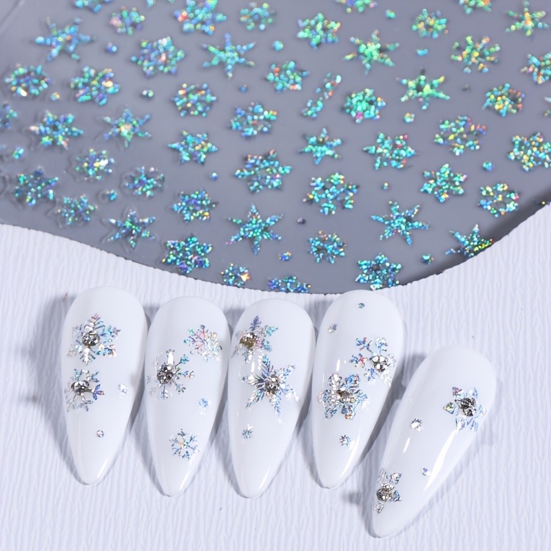 5PCS Christmas snowflake star  - Nail Art Xmas Design ulasan dan harga