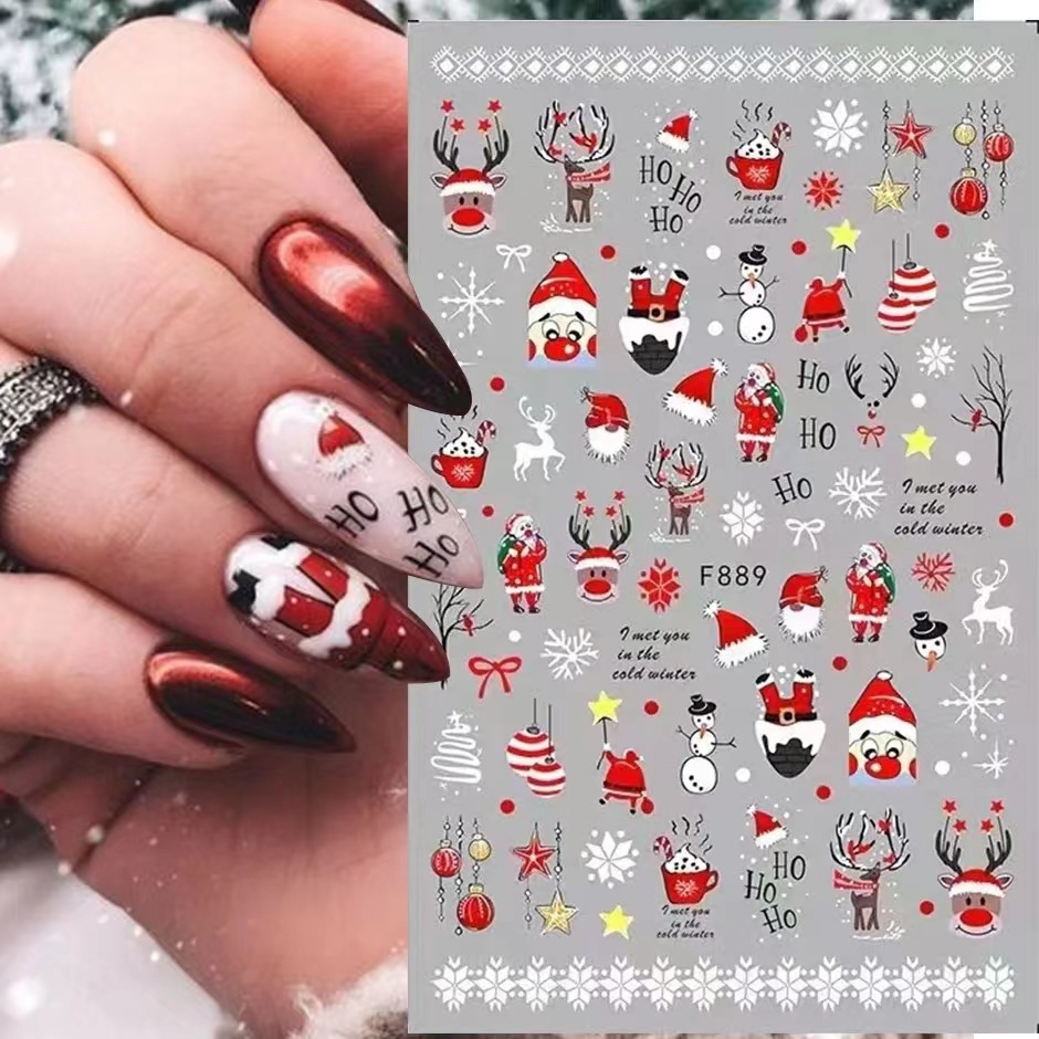 1Pcs 2025 Christmas 3D Nail Ar - Nail Art Xmas 2025 ulasan dan harga