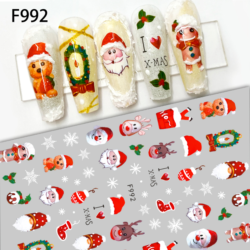 1Pcs 2025 Christmas 3D Nail Ar - Nail Art Xmas 2025 ulasan dan harga