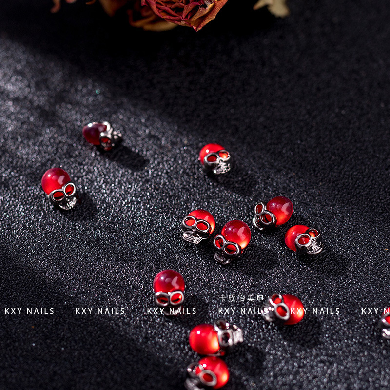 10PCS Red Skull Nail Charms Ac - Nail Art Lotso ulasan dan harga