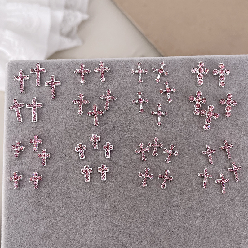 10PCS Punk Sparkle Pink Diamon - Nail Art Lotso ulasan dan harga