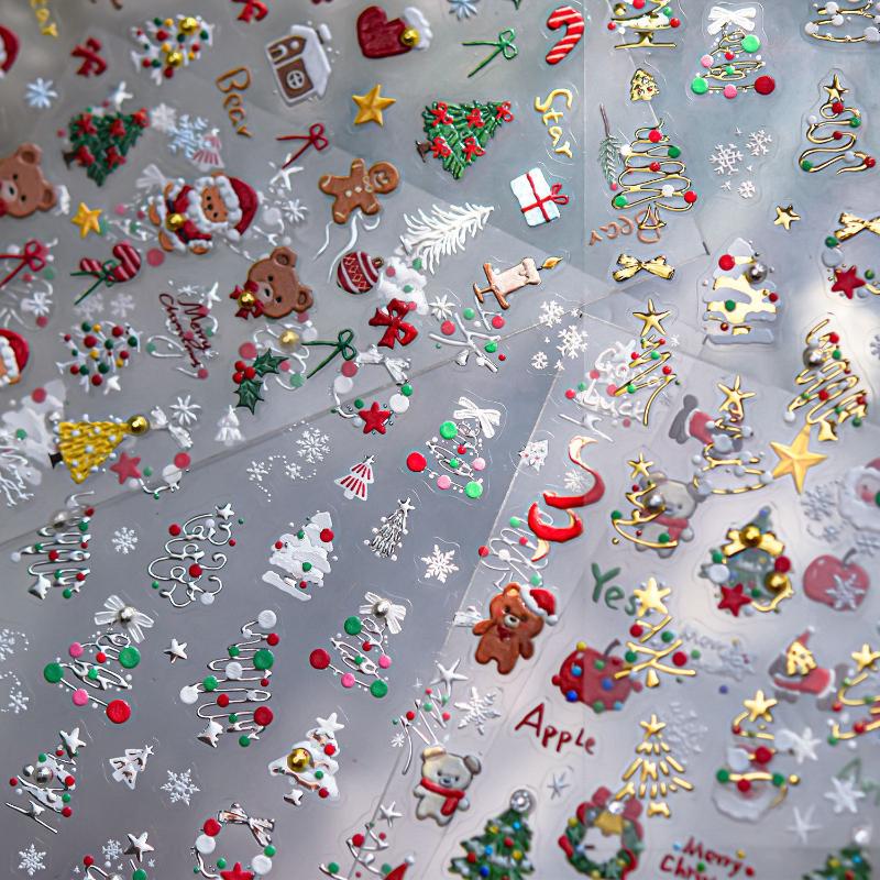 3D Christmas Nail Art Stickers - Nail Art Xmas Design ulasan dan harga