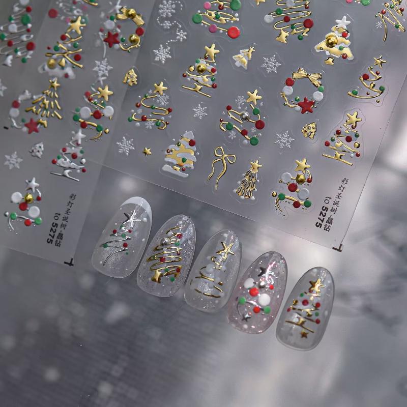 3D Christmas Nail Art Stickers - Nail Art Xmas Design ulasan dan harga