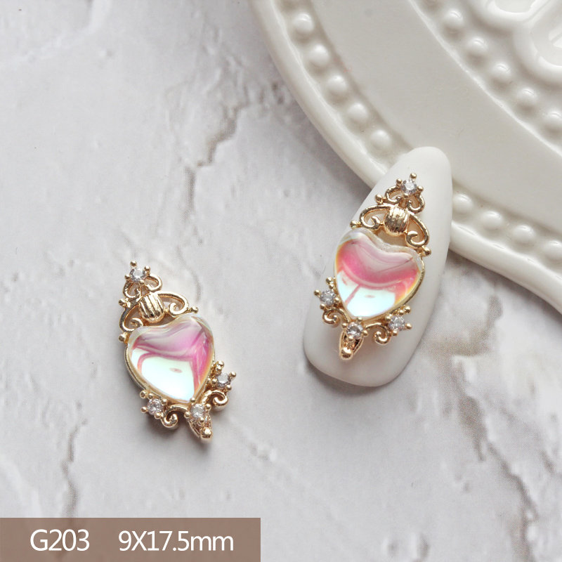 10pcs Heart Bear Rabbit Pendan - Nail Art Lotso ulasan dan harga