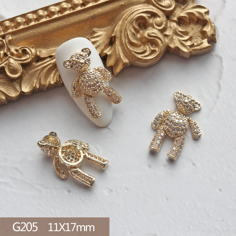 10pcs Heart Bear Rabbit Pendan - Nail Art Lotso ulasan dan harga
